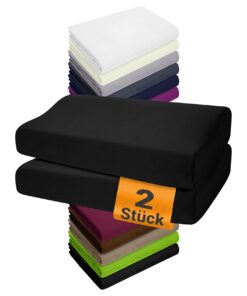 NPlusEins 2er Pack Kissenbezüge Gesundheitskissen S Grösse - Spannbezüge 1450.2049, 30-35 x 45-50 cm, Schwarz OEKO-TEX_s