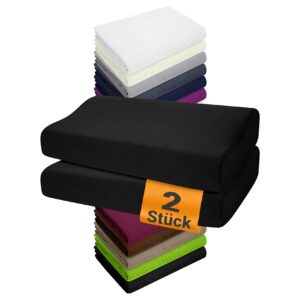 NPlusEins 2er Pack Kissenbezüge Gesundheitskissen S Grösse - Spannbezüge 1450.2049, 30-35 x 45-50 cm, Schwarz OEKO-TEX_s