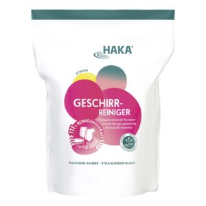 HAKA Geschirr-Reiniger Pulver - 111 Anwendungen für Töpfe, Gläser und Besteck - 2 kg - Geschirrputzspezialität - Reinigt