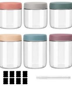 6 Stück Overnight Oats Gläser | 500ml & 300ml Meal Prep Gläser | Gläser für Salat, Chutney, Joghurt, Marmelade, Müsli, P