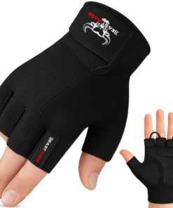 BEAST RAGE Rutschfest Fitness-Handschuhe für Krafttraining und Gewichtheben - Halbfinger Design - Polgesteorte Handfläch