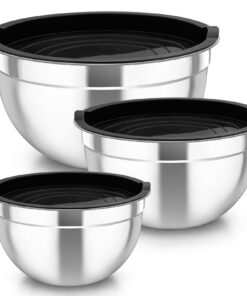 TEAMFAR Rührschüssel 3er Set, Spülmaschinenfest, perfekt für Backen/Salate/Servieren, 4,5L / 2,5 L / 1,5 L, Luftdicht De