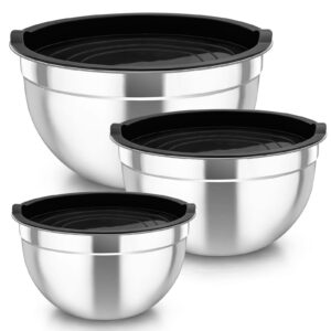 TEAMFAR Rührschüssel 3er Set, Spülmaschinenfest, perfekt für Backen/Salate/Servieren, 4,5L / 2,5 L / 1,5 L, Luftdicht De