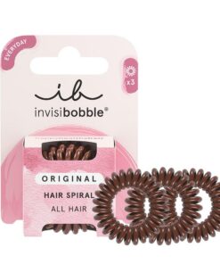 invisibobble Original Haargummi Pretzel Brown I 3x Spirale Haargummis für Mädchen, Damen & Herren im Herzen Münchens