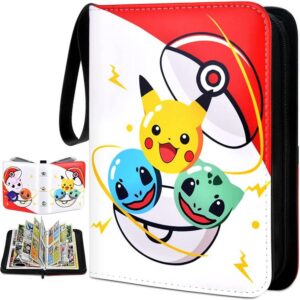 XMSHHWINSY Pokémon Karten Sammlungsalbum 400 Karten 50 Entfernbare Hüllen Wasserfeste Oberfläche Sammlerheft für Pokémon