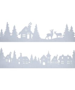 Filz Fensterbild Winterlandschaft - Advent Deko für Kinder - ideal für Kinderzimmer - 90 x 23 cm - 2er Set - Stoff Weihn