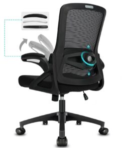 Milacyee Bürostuhl Ergonomisch, Schreibtischstuhl für Büroangestellte mit Klappbaren Armlehnen und Höhenverstellbarkeit