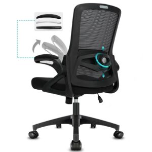 Milacyee Bürostuhl Ergonomisch, Schreibtischstuhl für Büroangestellte mit Klappbaren Armlehnen und Höhenverstellbarkeit