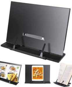 DECARETA Einstellbarer Leseständer für Küche und Zimmer Multifunktional Schwarz Metall Ständer Tablethalter Buchstütze T