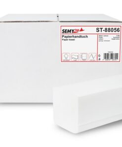 SemyTop Top Papierhandtuch - ZZ-Falz, 24 x 21 cm, 2 Lag, 3200 Blatt ST-88056 - weiß, feuchtigkeitsoptimiert für Familie