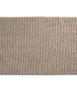 MSV Luxuriöser Chenille Badematte - Rutschfestes Design, Maschinenwaschbar - 40 x 60 cm - Taupe - Schnelltrocknungsschla