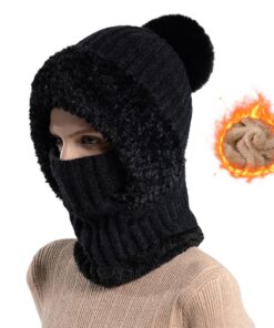 Generisch Plüsch Sturmhaube Mütze 3-in-1 Convertible für Damen Winterradfahren und Motorradfahren