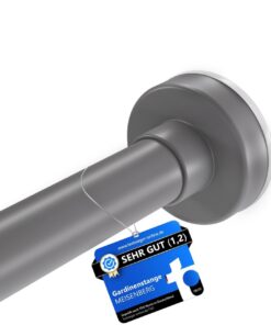 MEISENBERG Klemmstange ohne Bohren - Grau Ø 25 mm (70-120 cm) - Multifunktionale Teleskopstange für Dusche Vorhänge Klei
