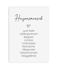 Nastami Postkarte SYNONYME (Herzensmensch) - Feel Good-Geschenk für Freunde & Familie - Einmalig gestaltete Karten für