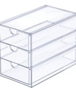 SUMTree Transparenter Schreibtisch-Organizer-Box für Büro mit 3 Schubladen | SUMTree Transparente Schreibtisch-Organize