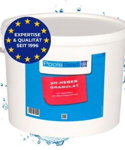 PoolsBest pH Heber Granulat 10kg I hochwertiger pH-Wert Heber Pool I Poolpflege pH Plus zur optimalen pH-Wert Regulierun