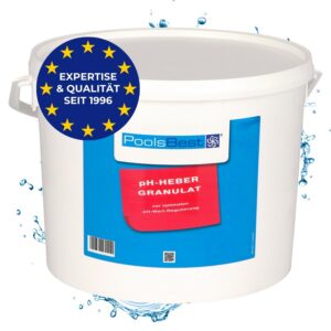 PoolsBest pH Heber Granulat 10kg I hochwertiger pH-Wert Heber Pool I Poolpflege pH Plus zur optimalen pH-Wert Regulierun