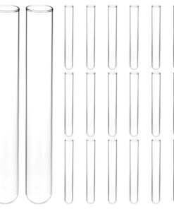 QWORK® 20 Stück Reagenzgläser Glas für Labor und Chemie | QWORK® 20mm OD x 150mm Rundboden Reagenzgläser Borosilikatgla