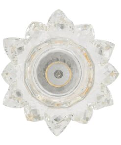 TOPBATHY Kristall Lotus Kerzenständer Für Hochzeiten Und BürosTransparent Dekorativer Metallliche Kerzenhalter Buddhisti