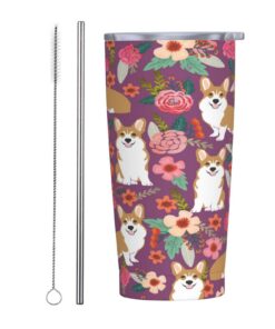 ANGYANG Corgi Dog Purple Vakuum-Reisebecher - Edelstahl Tumbler für Aktive Hundefreunde - Leicht, Dicht und Thermosafe 2