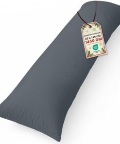 Utopia Bedding Graues Langes Schwangerschaftskissen 40x145 cm für Weiche Hohlfaserfüllung und Seitenruher