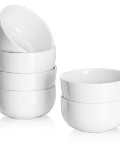 DOWAN Dessertschalen 6er Set 300ml Keramik Mikrowellengeeignet Φ10.5cm für Eiscreme Snack Müsli