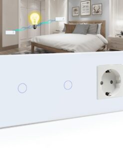 BSEED Touch Lichtschalter mit LED Anzeiger für Wohnzimmer und Schlafzimmer | BSEED Doppel verteilter 1 Fach 2 Wege Lich