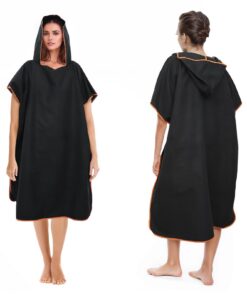 Pameil Mikrofaser Surf Poncho Damen Herren Schwarz
