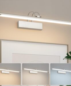 LED Spiegelleuchte Bad 60cm Wasserdicht IP44 - Für Badschimmer Bilderlampe 3 Farbtemperaturen 600LM 10W Sand Nickel