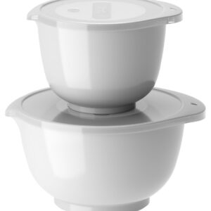 Rosti Margrethe Schüssel Set, 4-Teilig mit Rührschüsseln und Deckeln, Teigschüssel aus Recycelbarem Kunststoff – Weiß, 1