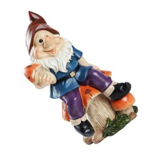 Garneck Solarbetriebene Gartenzwerg-Statue 19 cm Cartoon-Harz Für Außendekoration