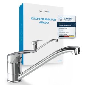 Bächlein Küchenarmatur Arado - 360° schwenkbar - Massiver Einhand-Spültisch Chrom
