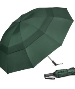 G4Free Großer kompakter Golfschirm, 107,7 cm, 10 Rippen Global Recycled Standard G4Free Umgekehrter Reise-Regenschirm mi