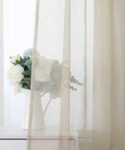 MIULEE Transparente Voile Vorhänge für Wohnzimmer und Schlafzimmer Beige 140x280 cm Luftigreetings