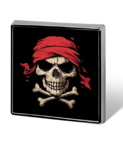 Piraten-Totenkopf-Brosche mit gekreuzten Knochen für Damen und Herren - Kragen- und Reversnadel, Geschenkidee - Quadrati