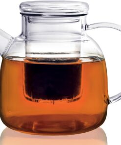 Dimono® Mundgeblasene Glas-Teekanne mit Teefilter Jumbo 1200ml