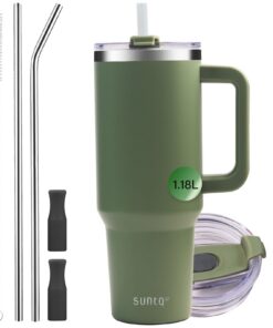 SUNTQ Doppelwandige Vakuum Isolierte Wasserflasche, 1180ml/40oz, Edelstahl, Thermische Tasse für Getränke, Reise Kaffeeb