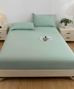 Aotiwe Bettüberdeckungen Elegant Wassergrün Einfarbig Gewaschen Baumwolle 150x200cm