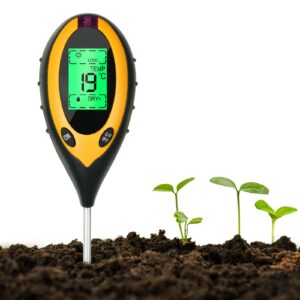 Flintronic 4 in 1 Bodentester - BodenpH-Meter, Feuchtigkeitsmesser, Sonnenlichtmesser, für Pflanzenerde, Garten, Rasen,