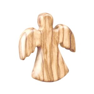 Uclac Olivenholz Engel Ornament Handmade Holz Engel Figur für Religiöse Dekorationen Taufe Gebete Religiöses Geschenk