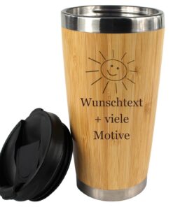 Personalisierter Kaffeebecher mit Namen und Motivgravur Isolierbecher 0,4 L Coffee to go Edelstahl | Edelstahl Kaffeebe