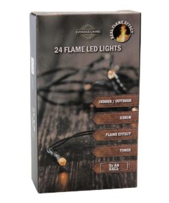 Spetebo LED Batterie Lichterkette mit Flammeneffekt und Timer - ideal für Haus und Garten - 210 cm Länge - 24 LED - Mode