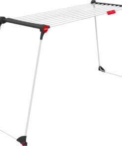 Vileda Infinity Compact Großer Wäscheständer ausziehbarer Teleskopgrill fertig montiert integrierte Rollen