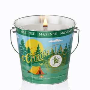 M&SENSE Citronella Kerze Outdoor Natürliche Duftkerze für draußen Sojawachs 550g 110h Brenndauer