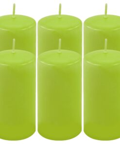 Hochzeitshell-grüne Säulenkerze 11,5 cm Höhe 6 cm Ø Lange Brenndauer Kerzen-Deko Weihnachts-Kerzen