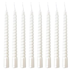 8 Stück Spiralkerzen, Weiß, für Dinner Party und Hochzeit Dekoration, Kerzen Aesthetic, 20 cm