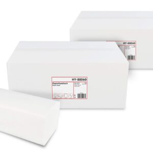 Hypafol Papierhandtücher Spender 2-lagig | weiß | 24x21 cm | 8000 Blatt | praktischer V-Falz für Toiletten, Büros & Prax