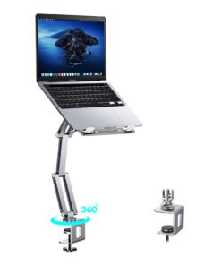 Nediea Laptop Arm Halterung mit 360° Drehbarem, Laptop Ständer für Schreibtisch, Verstellbar und Faltbar, passend für 10