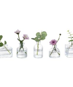 Glasseam Mini Glasvasen 5er Set Klein Klar - Lovely Deko für Home Wedding Party