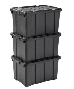 Iris Ohyama Heavy Duty Organisation_boxes 50L 3er-Set Groß Rot Stapelbar Aufbewahrungsbox Für Garage Regale Umzug Plasti